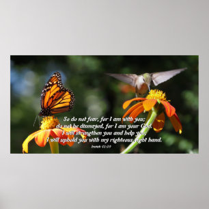 Hummingbird Monarch Butterfly Blumen Poster