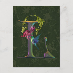 Hummingbird Monogram L Postkarte