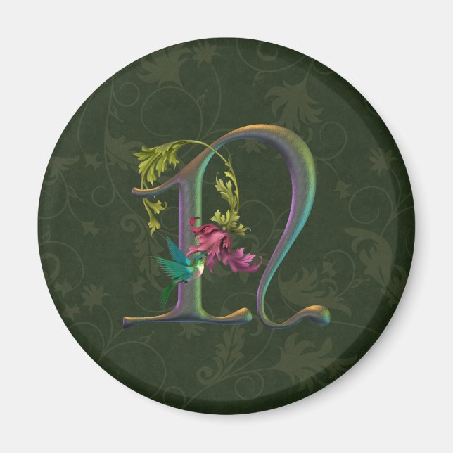 Hummingbird Monogram N Magnet (Vorne)