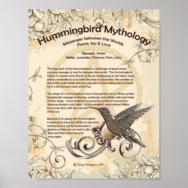 HUMMINGBIRD MYTHOLOGY POSTER (Vorne)