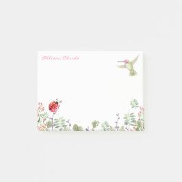 Hummingbird Nature Garden Ladybug Meadow Monogram Post-it Klebezettel