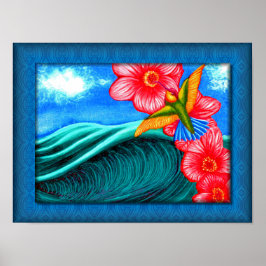 Hummingbird Ocean Poster