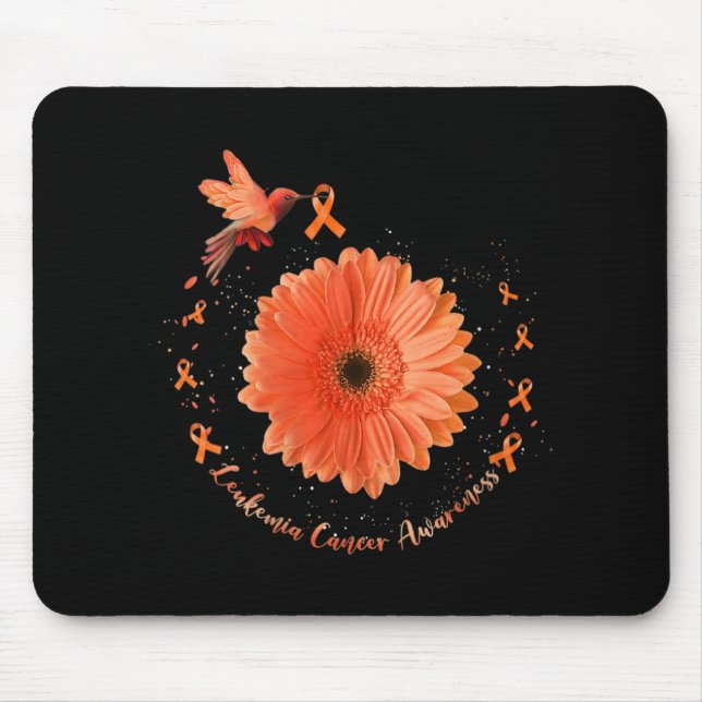 Hummingbird Orange Sonnenblumen Leukämie Tumorware Mousepad (Vorne)