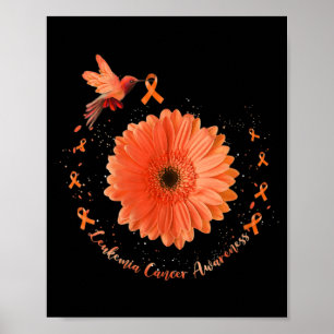 Hummingbird Orange Sonnenblumen Leukämie Tumorware Poster