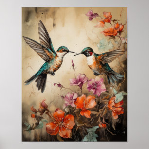 Hummingbird Painting Art Print Poster