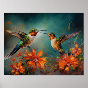 Hummingbird Painting Art Print Poster