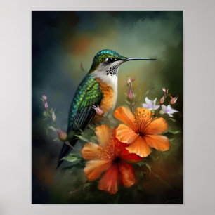 Hummingbird Painting Art Print Poster