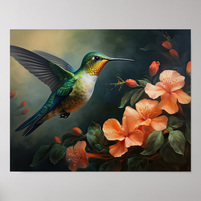 Hummingbird Painting Art Print Poster (Vorne)