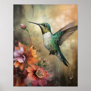 Hummingbird Painting Art Print Poster