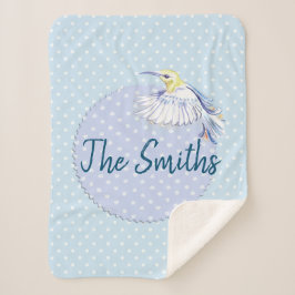Hummingbird Patch über Polka Dots Sherpadecke