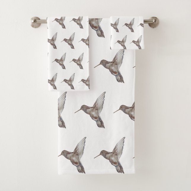 Hummingbird Pattern Badetuch Set (Insitu)