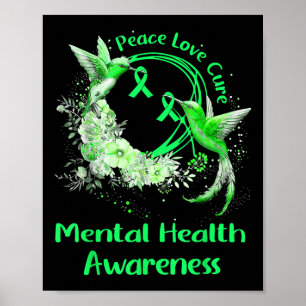 Hummingbird Peace Liebe heilen psychische Gesundhe Poster
