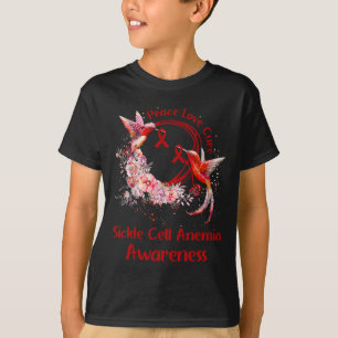 Hummingbird Peace Liebe heilen Sichelzellanämie Aw T-Shirt