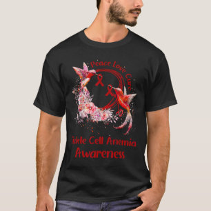 Hummingbird Peace Liebe heilen Sichelzellanämie Aw T-Shirt
