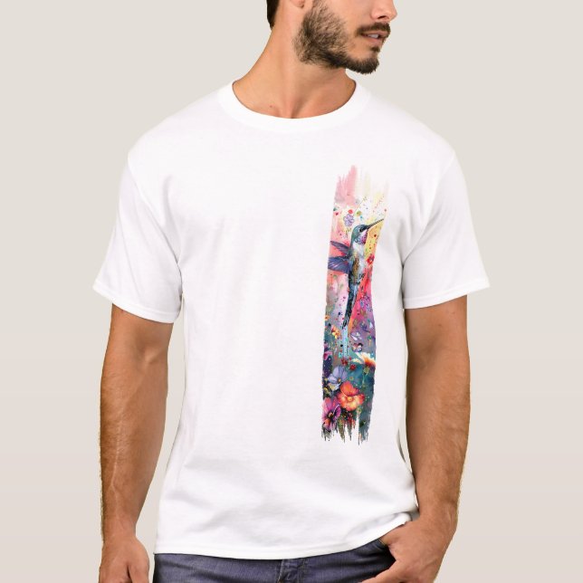 Hummingbird Pinselstrich T-Shirt (Vorderseite)