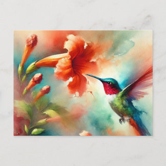 Hummingbird Postcard Postkarte