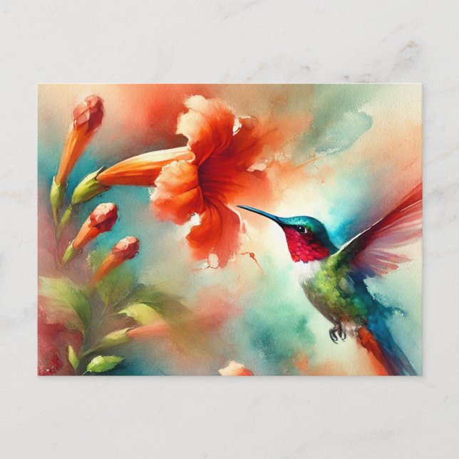 Hummingbird Postcard Postkarte (Vorderseite)