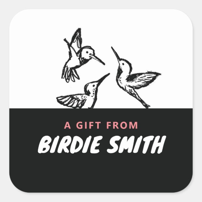 HUMMINGBIRD QUADRATISCHER AUFKLEBER (Vorderseite)