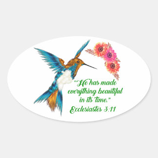 Hummingbird Quotes Ovaler Aufkleber