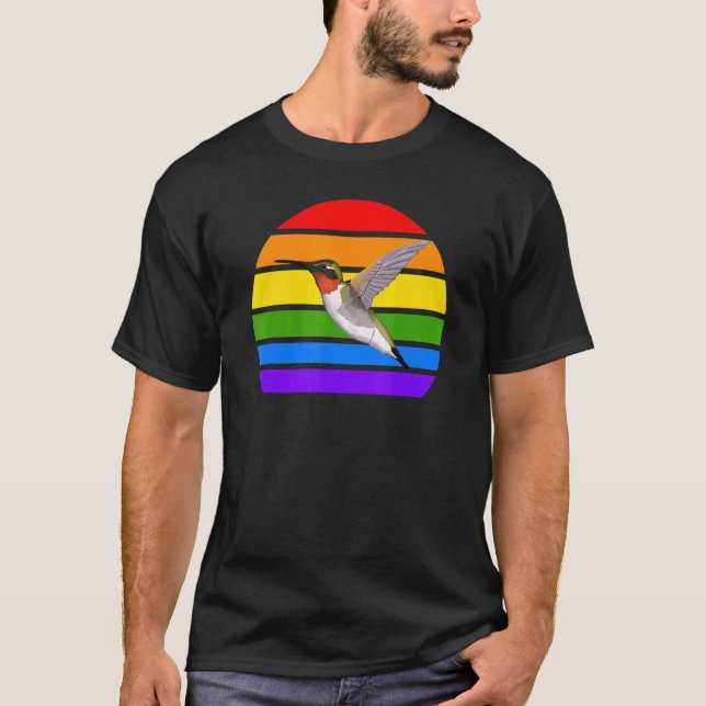 Hummingbird Rainbow Bird Birdwatcher Songbird Dive T-Shirt (Vorderseite)
