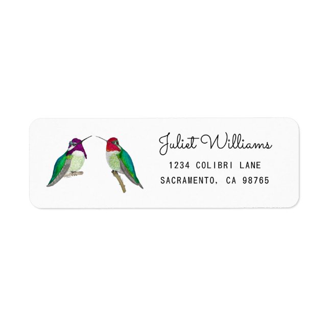 Hummingbird Return Address Label (Vorne)