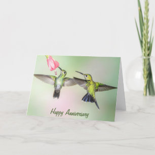 Hummingbird Romantic Couple Happy Jubiläum Karte