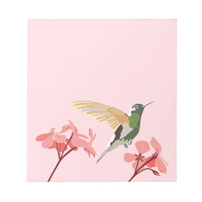 Hummingbird - rosa Notepad Notizblock (Vorderseite)