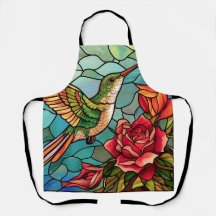 Hummingbird-Rose im Glass-Stil