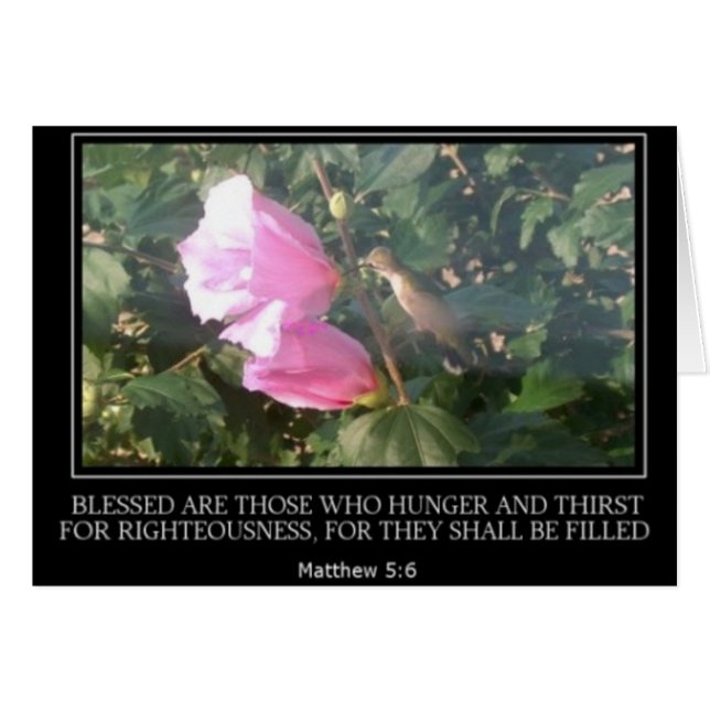 Hummingbird & Rose of Sharon Scripture Card (Vorderseite (Horizontal))