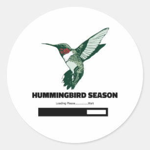 Hummingbird Season Loading Bitte warten Runder Aufkleber