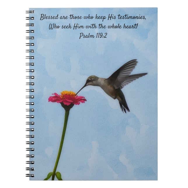 Hummingbird Seeking Nectar Bible Verse Prayer Notizblock (Vorderseite)
