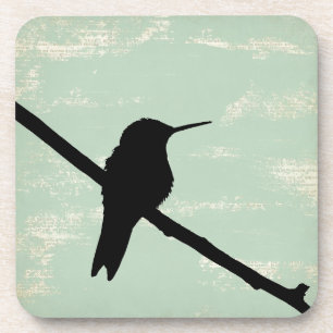 Hummingbird-Silhouette im Hintergrund Untersetzer