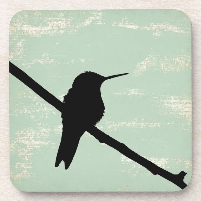 Hummingbird-Silhouette im Hintergrund Untersetzer (Vorderseite)