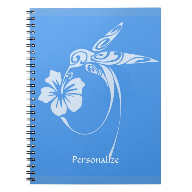 Hummingbird Simple & Elegant Blue & White Notizblock (Vorderseite)
