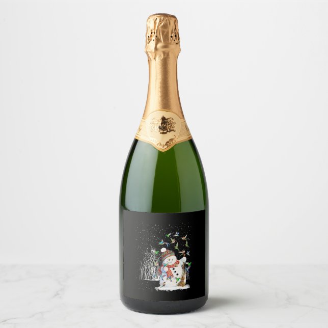 Hummingbird Snowman Frohe Weihnachten (Vorderseite)