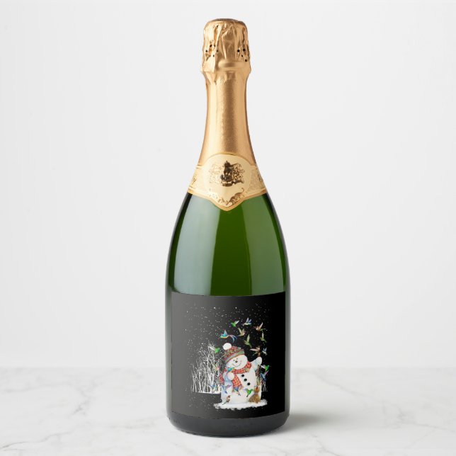 Hummingbird Snowman Frohe Weihnachten (Vorderseite)