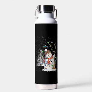 Hummingbird Snowman Frohe Weihnachten Trinkflasche