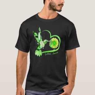 Hummingbird Sonnenblume Herz Grüne Schleife T-Shirt