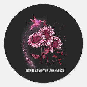 Hummingbird Sonnenblume Hirnaneurysma Runder Aufkleber
