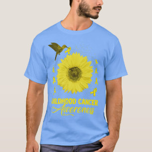 Hummingbird & Sonnenblumen Kinderkrebs-Bewusstsein T-Shirt