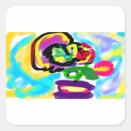 Hummingbird spring  quadratischer aufkleber