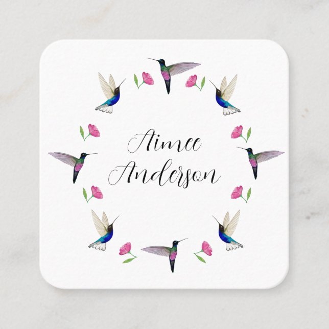 Hummingbird Square Business Card Quadratische Visitenkarte (Vorderseite)