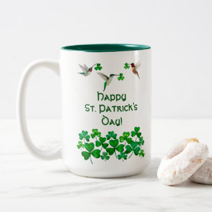 Hummingbird St. Patrick's Day Two-Tone Coffee Tass Zweifarbige Tasse