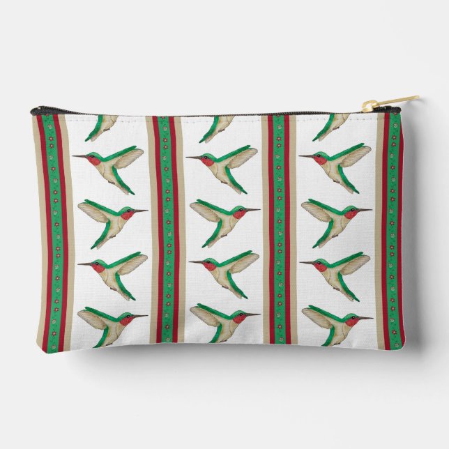 Hummingbird Stripe Zipper Pouch Zubehörtasche (Rückseite)