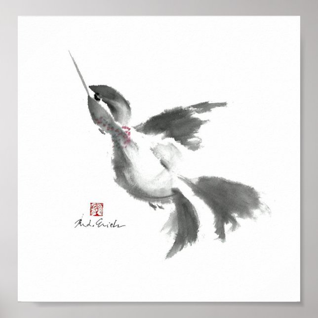 Hummingbird, Sumi-e Poster (Vorne)