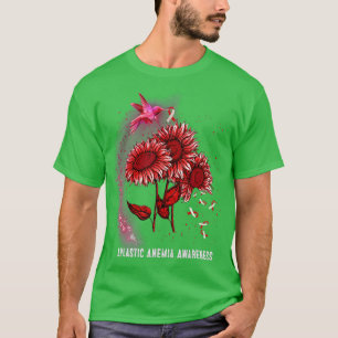 Hummingbird Sunflower Aplastic Anemia Awareness T-Shirt