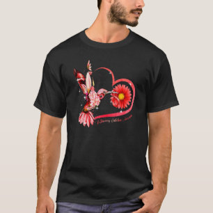 Hummingbird Sunflower Heart Red Ribbon Pulmonal E T-Shirt