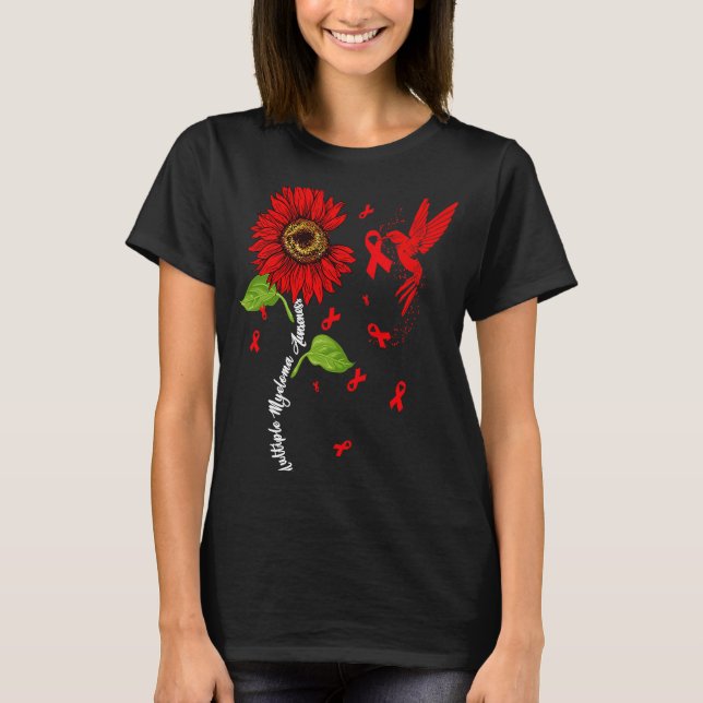 Hummingbird & Sunflower Multiple Myeloma Awareness T-Shirt (Vorderseite)