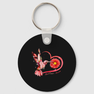 Hummingbird Sunflower Red Ribbon Blood Cancer Awar Schlüsselanhänger