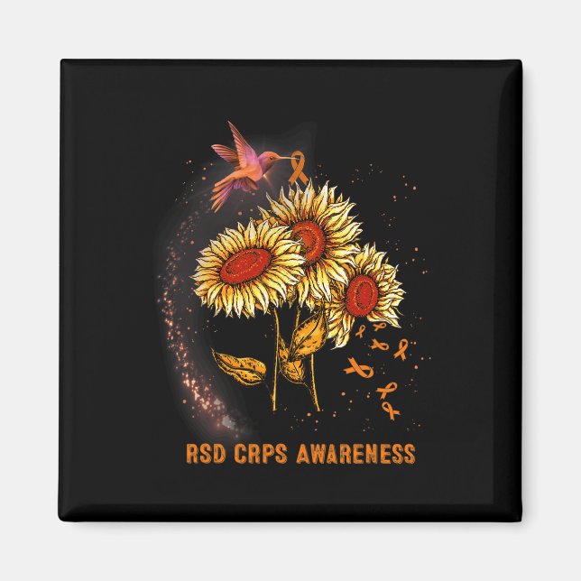 Hummingbird Sunflower Rsd Crps Bewusstsein Magnet (Vorne)